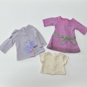 American Girl Truly Me Lilac Dress, Real Me Purple Top & Ivory Short Sleeve Top